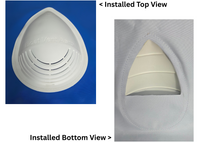 Installed White Boat vent top and bottom view